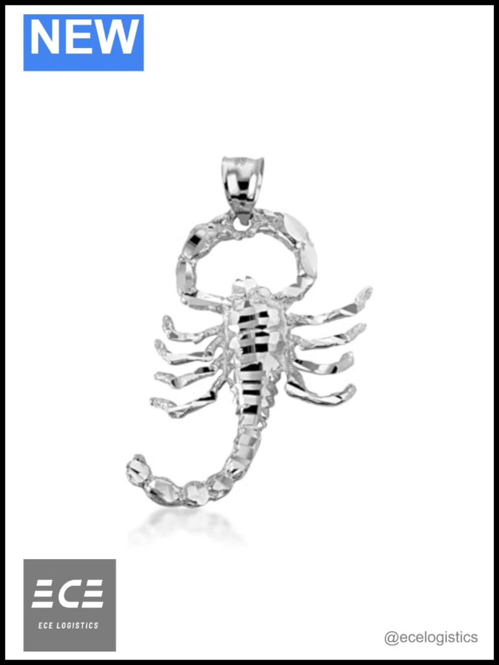 Sterling Silver Sparkle-Cut Scorpio Zodiac Charm Pendant Necklace